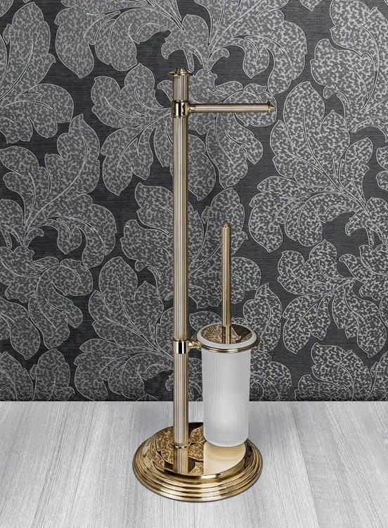 Piantana con porta rotolo e porta scopino WC