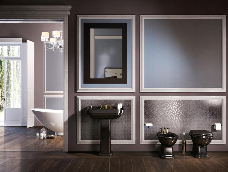 Bagno vintage con specchio con cornice Flaminia