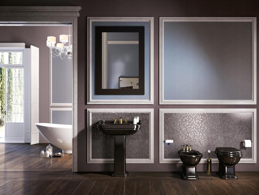 Bagno vintage con specchio con cornice Flaminia