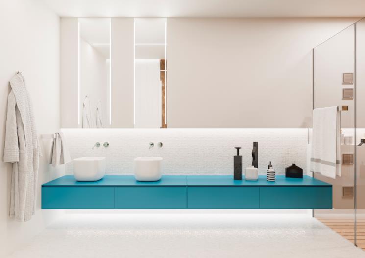 Mobile portalavabo sospeso blu 