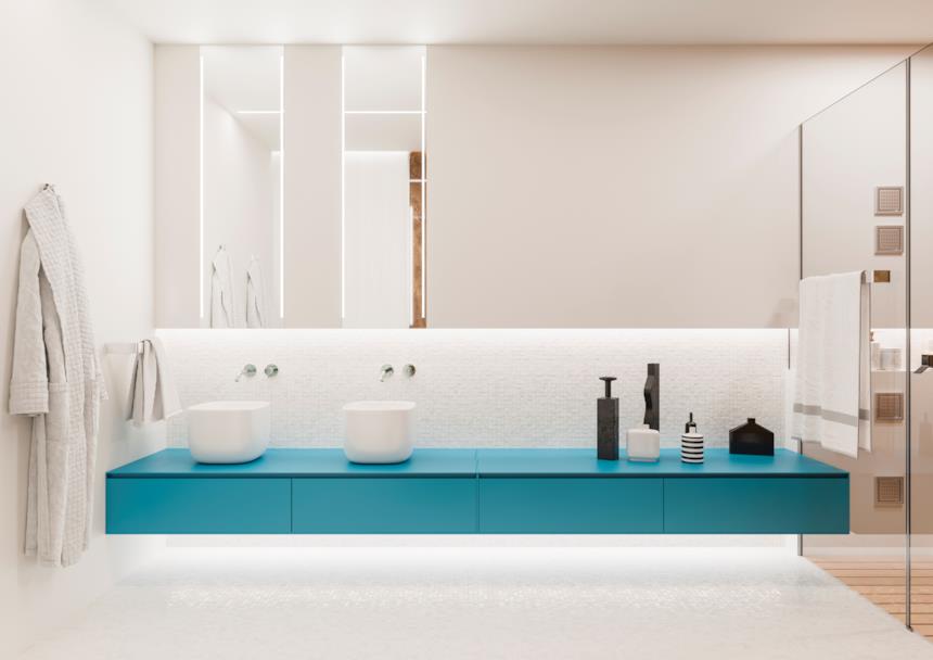 Mobile portalavabo sospeso blu 