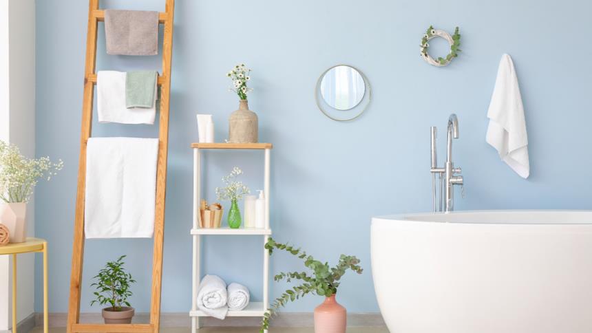 Bagno con aprete azzurra