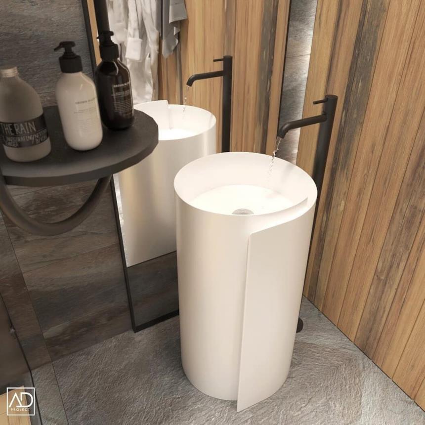 Lavabo Monoroll Flaminia con rubinetto freestanding