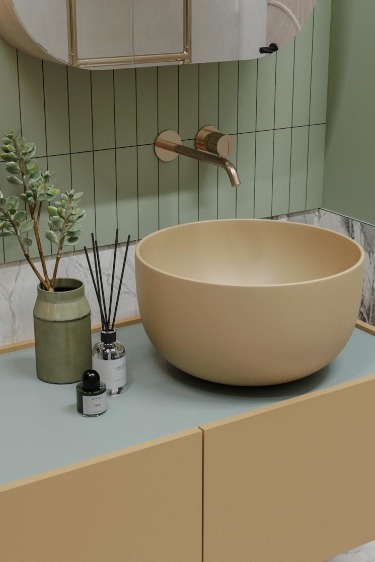 Portalavabo giallo chiaro e verde