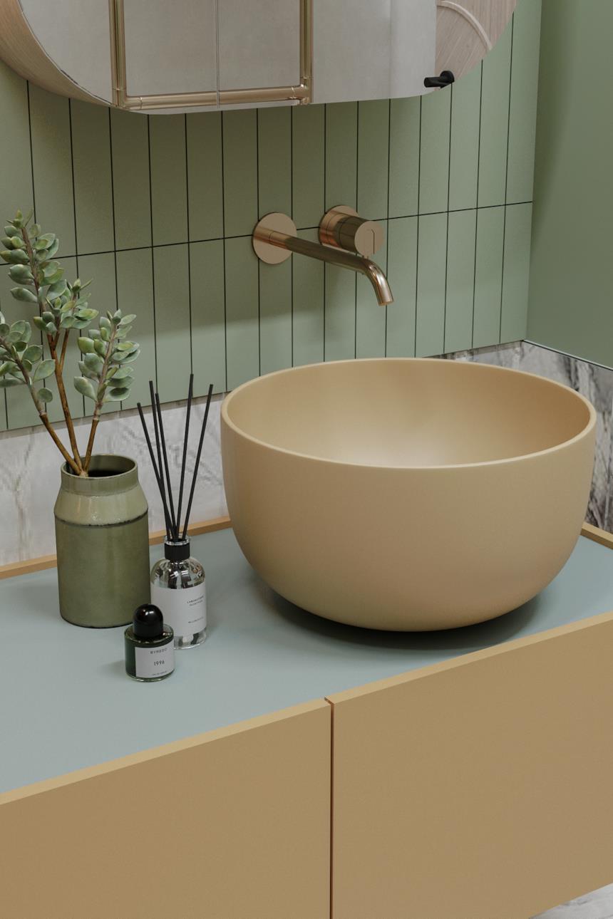 Portalavabo giallo chiaro e verde