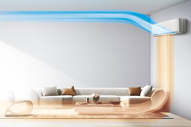 Esempio di come funziona il Flusso Coanda nei climatizzatori Haier