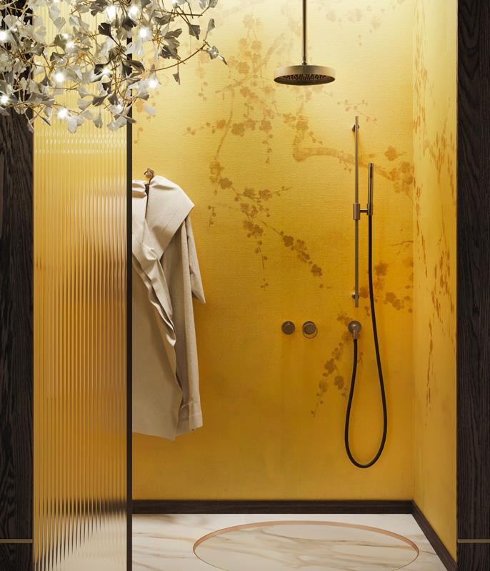 Soffione Gessi Anello nel box doccia