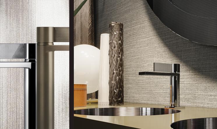 Miscelatore Inverso di Gessi con texture a righe 