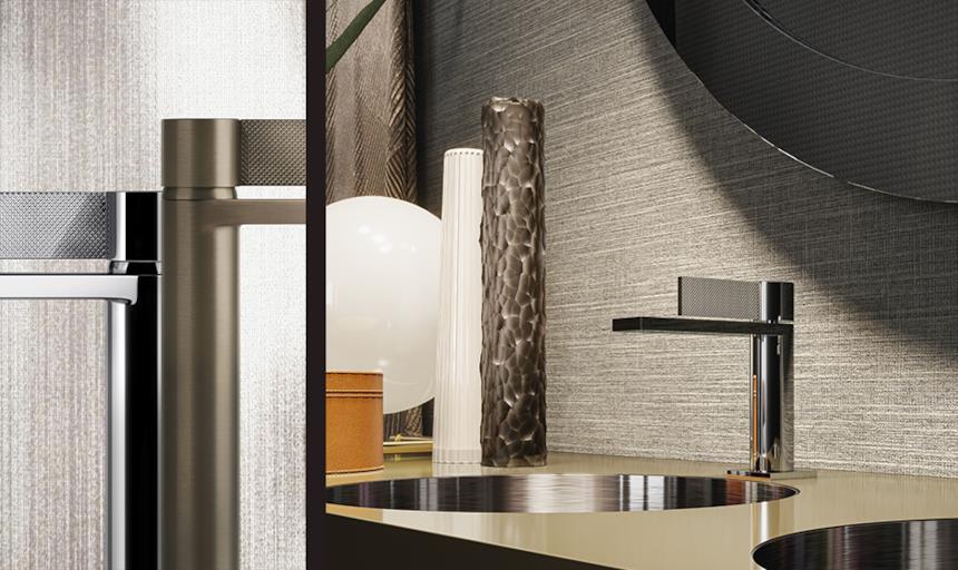 Miscelatore Inverso di Gessi con texture a righe 