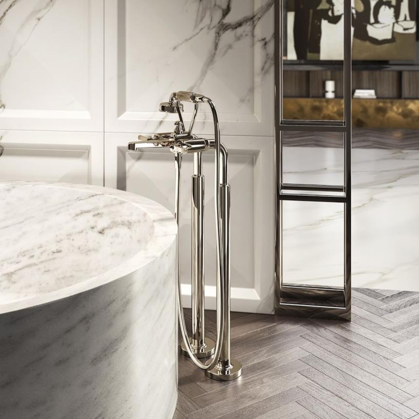 Rubinetto a pavimento per vasca freestanding Venti20 di Gessi