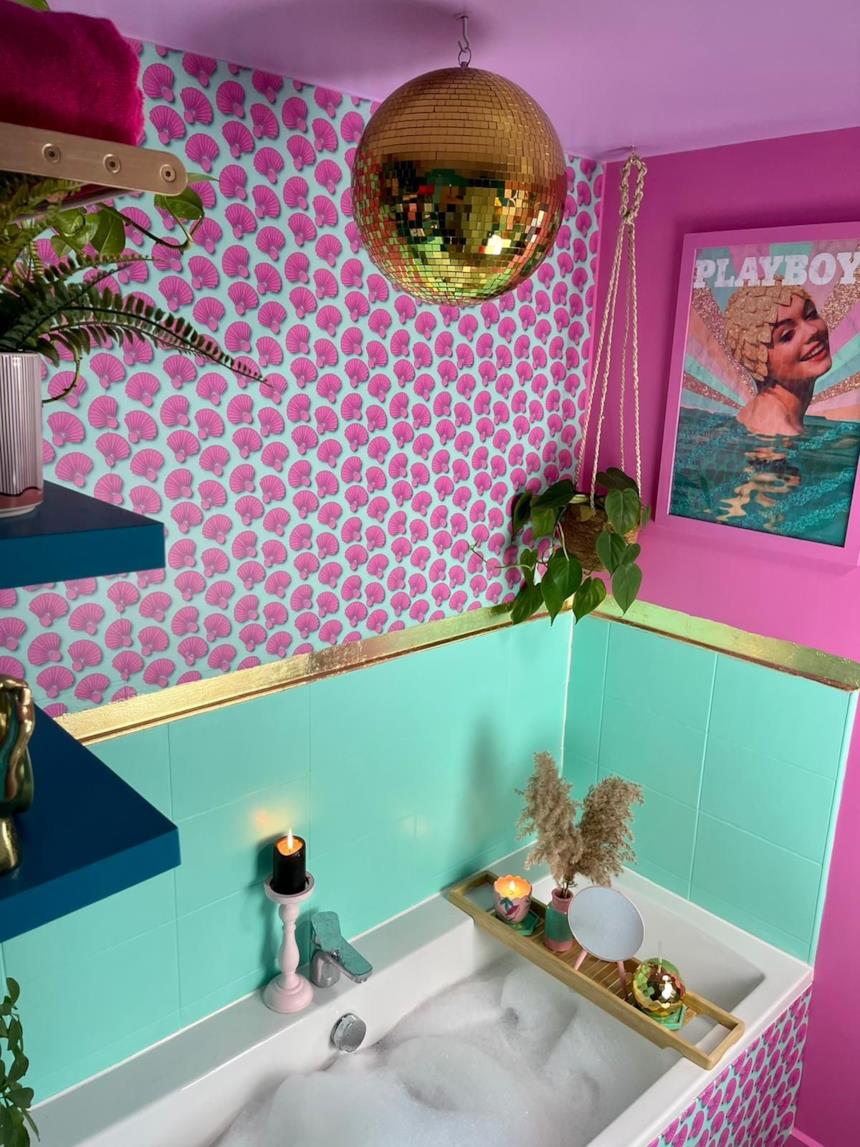 Bagno pop art rosa