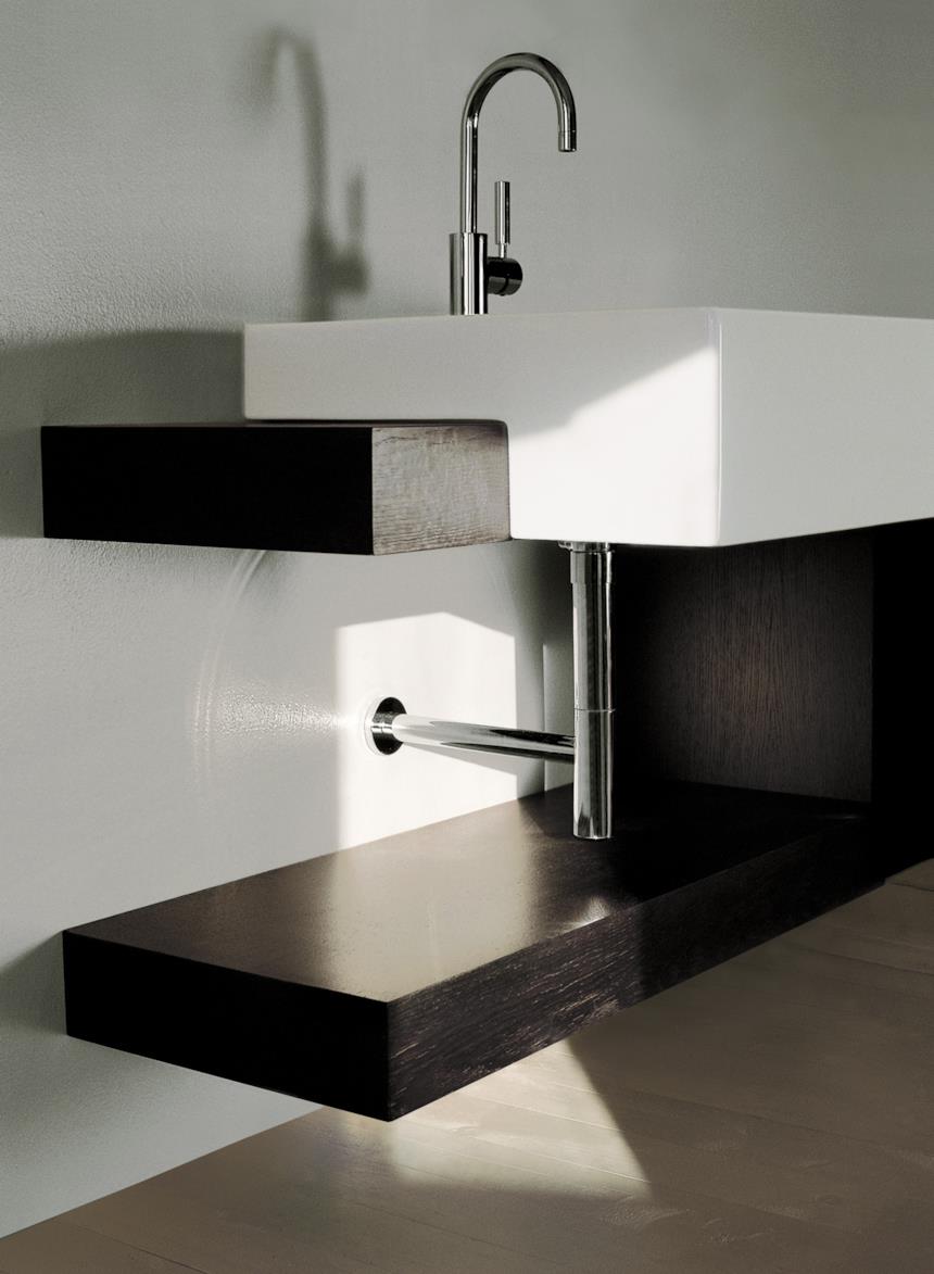 Flaminia lavabo bianco incasso in un mobile