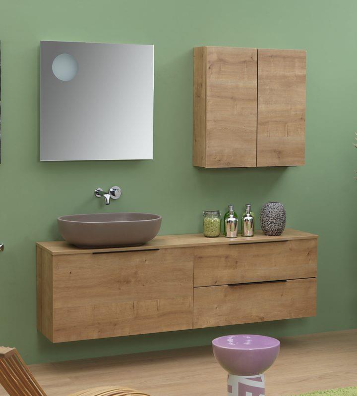 Lavabo da appoggio grigio Flaminia su mobile in legno