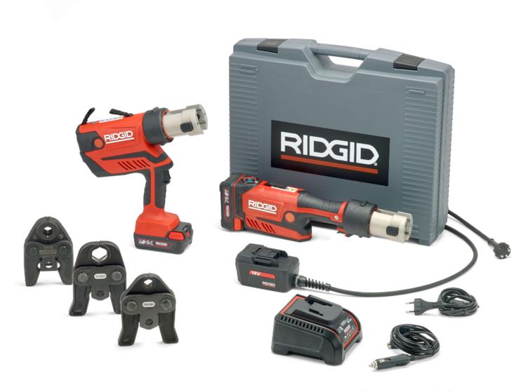 Il kit completo della nuova pressatrice Ridgid con motore brushless