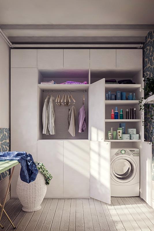 Antibagno usato come lavanderia 