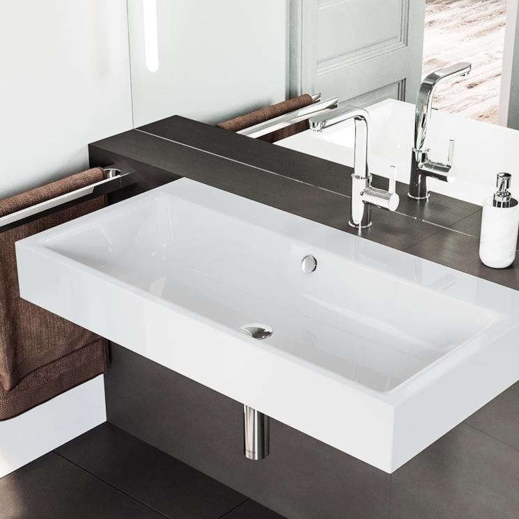 Lavabo Kaldewei bianco sospeso con specchio