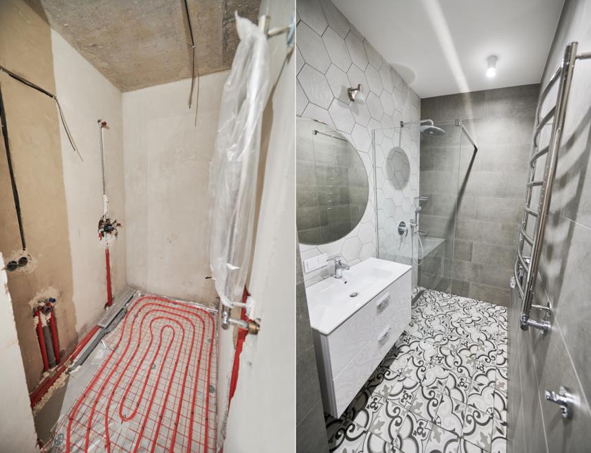 Prima e dopo di un bagno ristrutturato