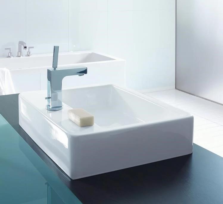 Lavabo da appoggio bianco soprapiano 