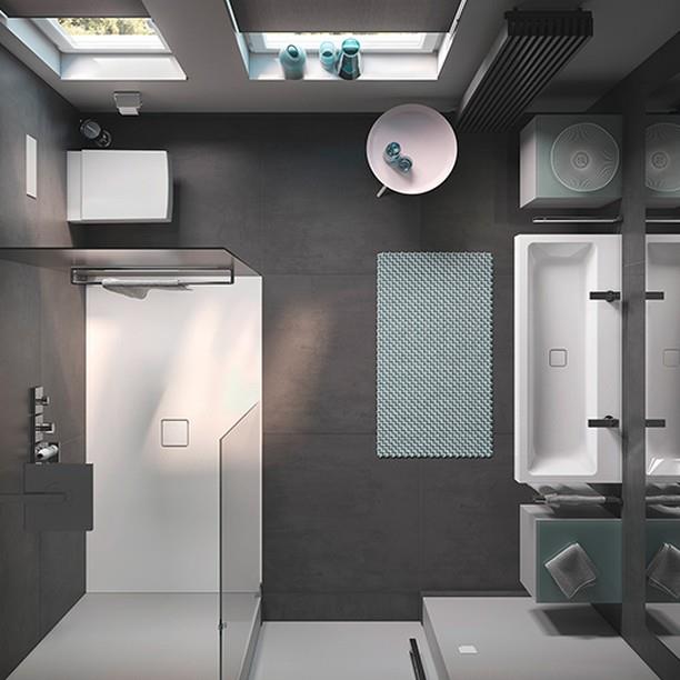 Composizione bagno visto dall'alto con lavabo Kaldewei Cono