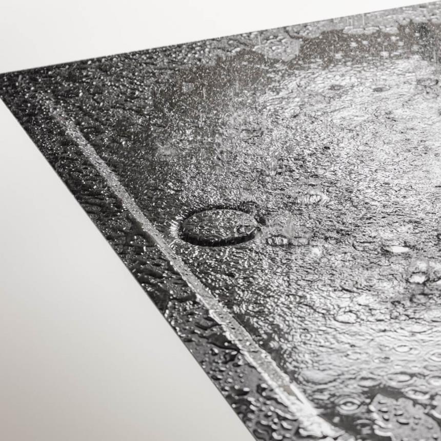 Dettaglio laterale del piatto doccia filo pavimento Superplan Zero Kaldewei