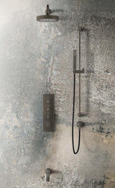 Soffione doccia, doccetta e miscelatore Gessi Inciso 