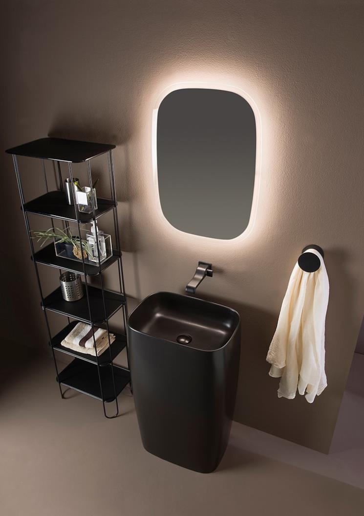 Lavabo freestanding nero Monoflag di Flaminia