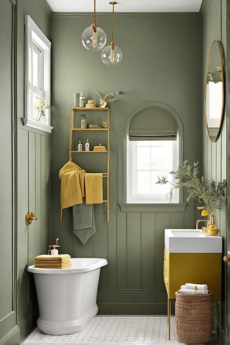 Bagno verde e giallo