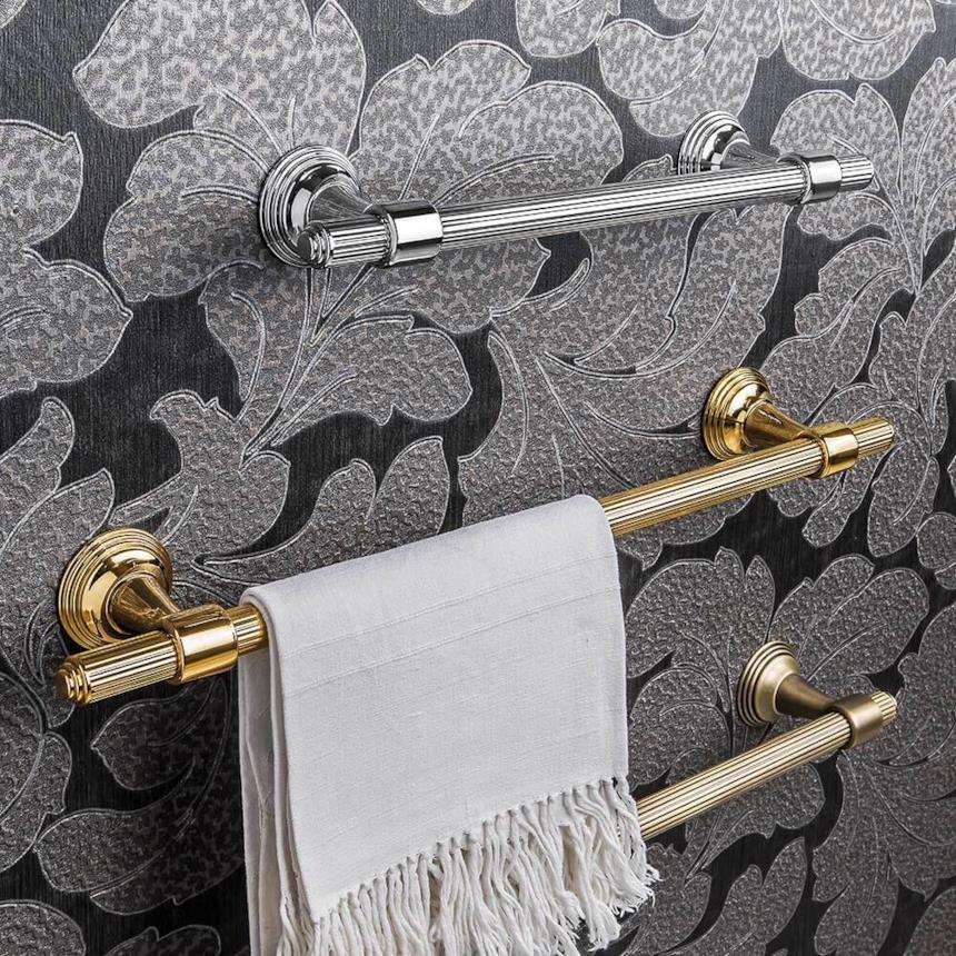 Porta salviette Hermitage Colombo Design oro e cromo