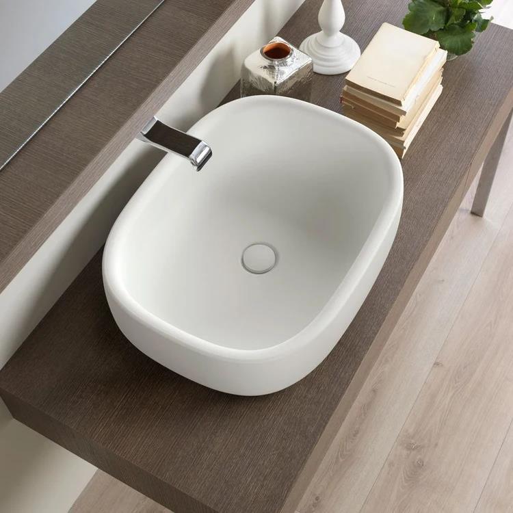 Lavabo da appoggio bianco opaco