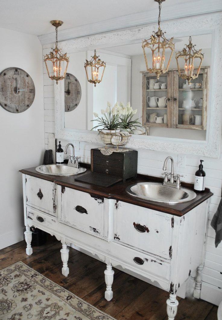 Bagno bianco country chic 