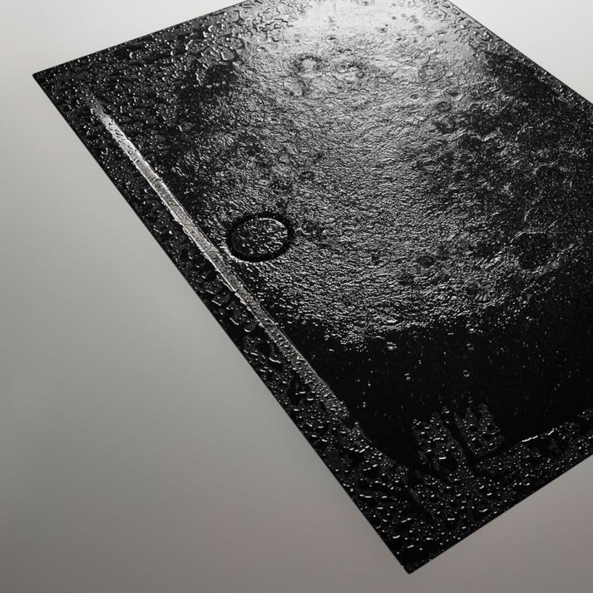 Superplan Zero Kaldewei piatto doccia filo pavimento nero visto dall'alto