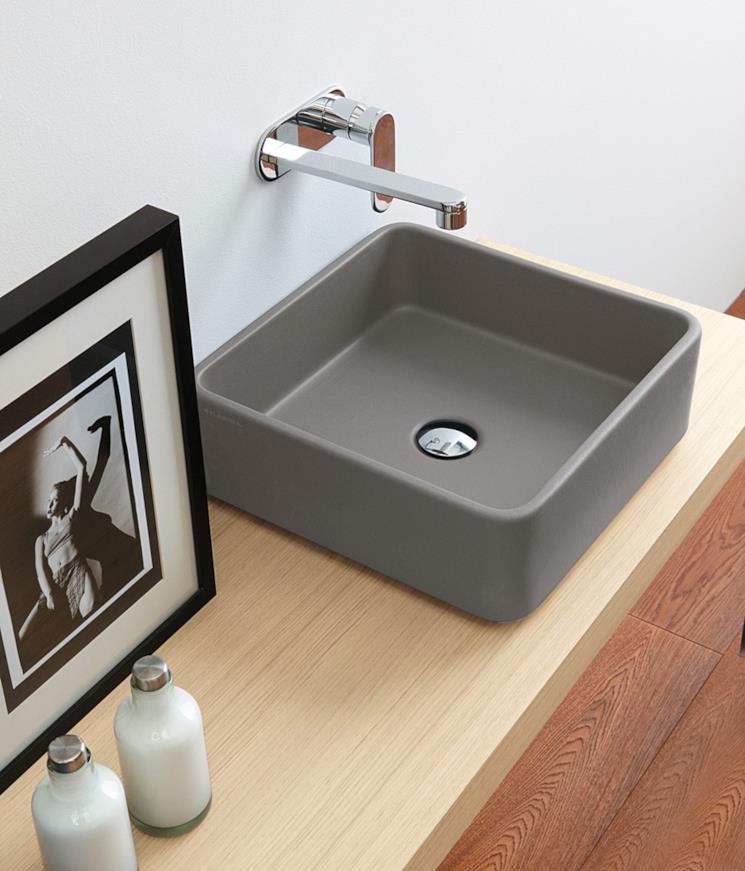 Lavabo grigio opaco Flaminia