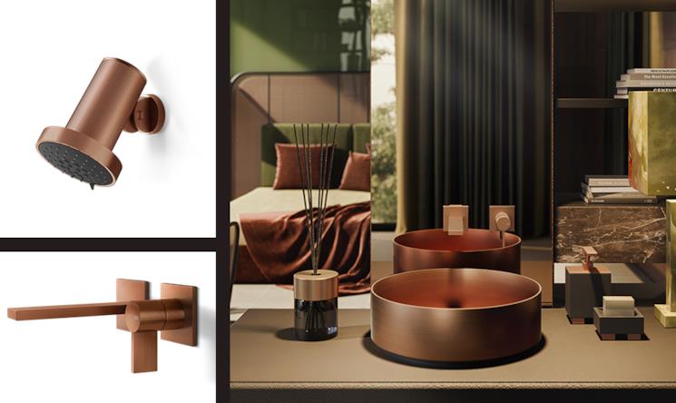 Lavello tondo in metallo Inverso color bronzo 