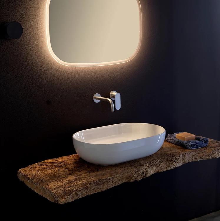 Lavabo da appoggio con finitura lucida