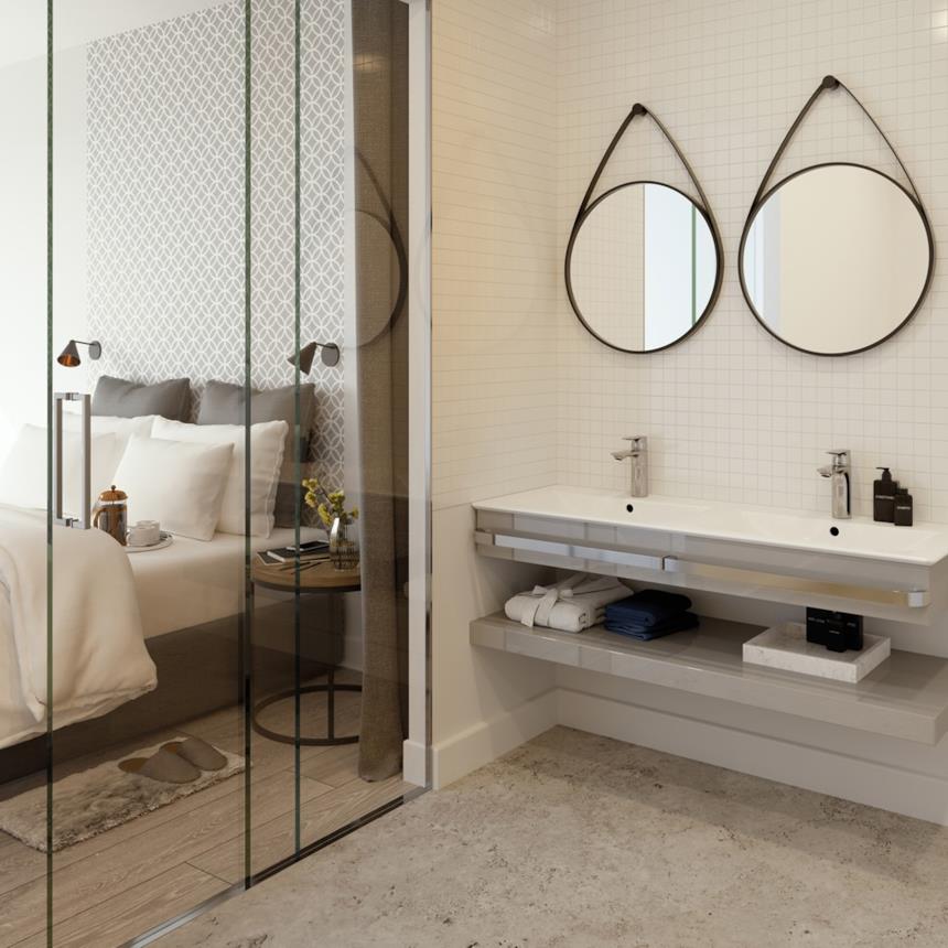 Composizione bagno moderno con lavabi Connect Air di Ideal Standard