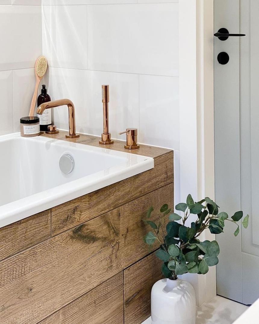 Vasca da bagno da incasso Flaminia con bordi in legno