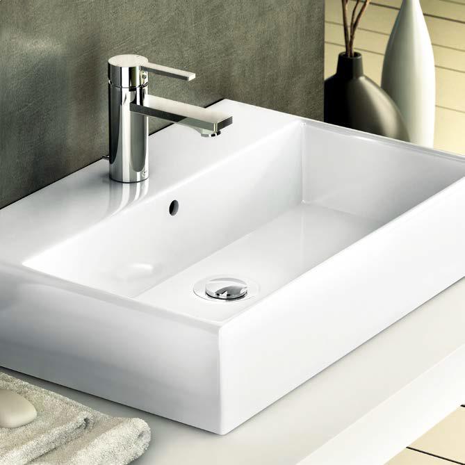 Lavabo da appoggio rettangolare 