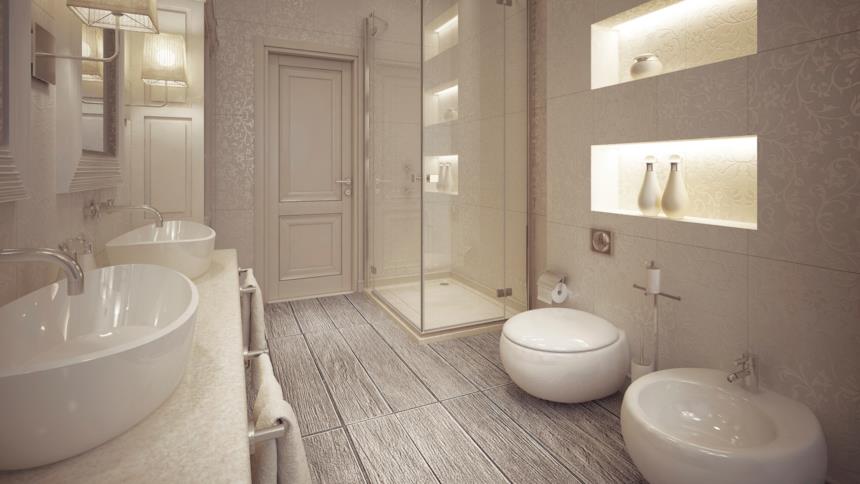 Doppia nicchia nel muro del bagno