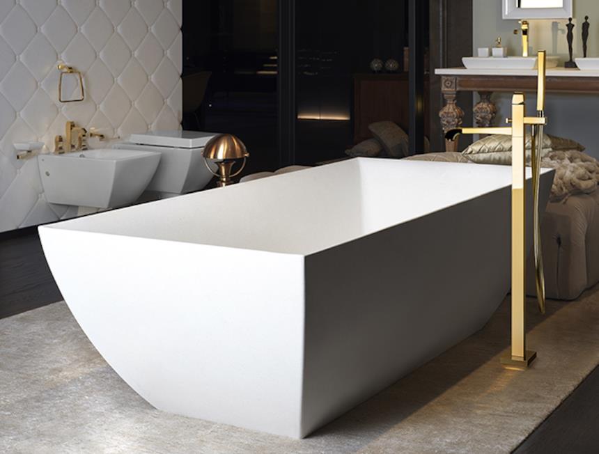 Rubinetteria oro vasca freestanding Gessi