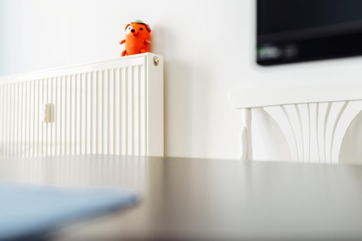 Termosifone con pupazzetto adagiato sopra