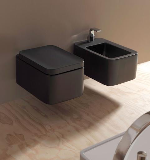 WC e bidet Nile nero opaco Flaminia