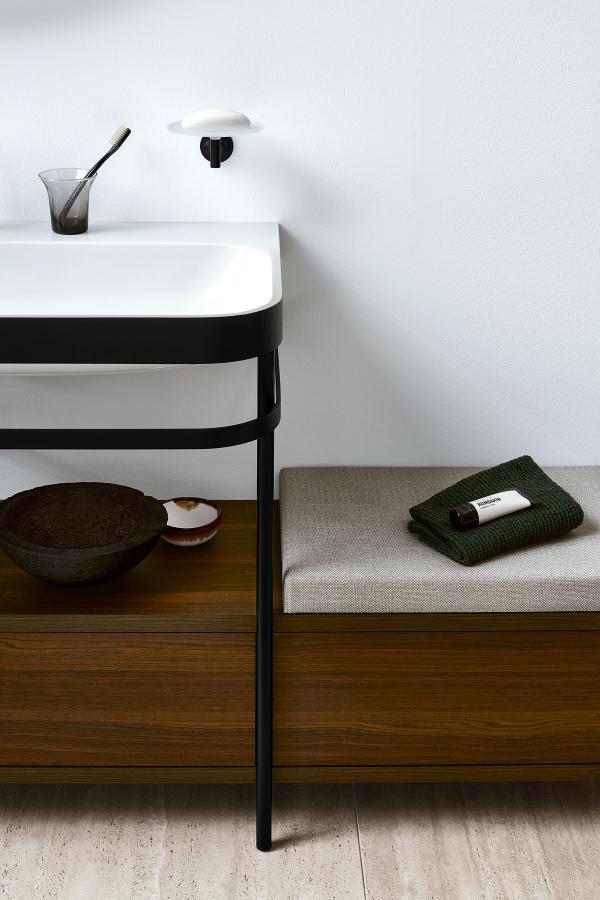 Lavabo rettangolare su struttura in ferro Duravit Happy D.2 Plus