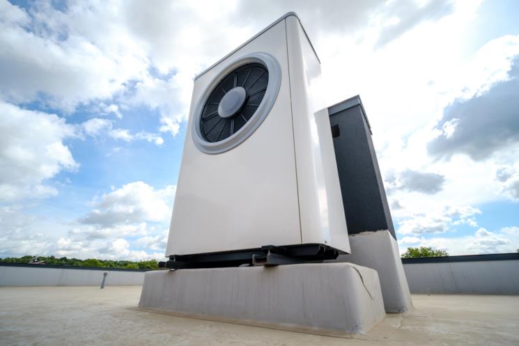 Pompa di calore posizionata all'esterno