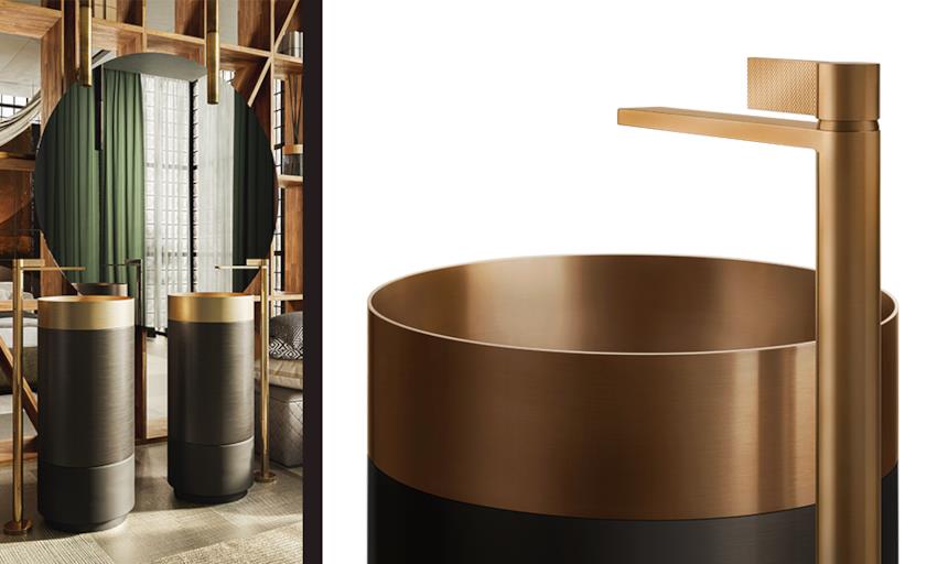 Lavabo da appoggio bronzo Inverso di Gessi 