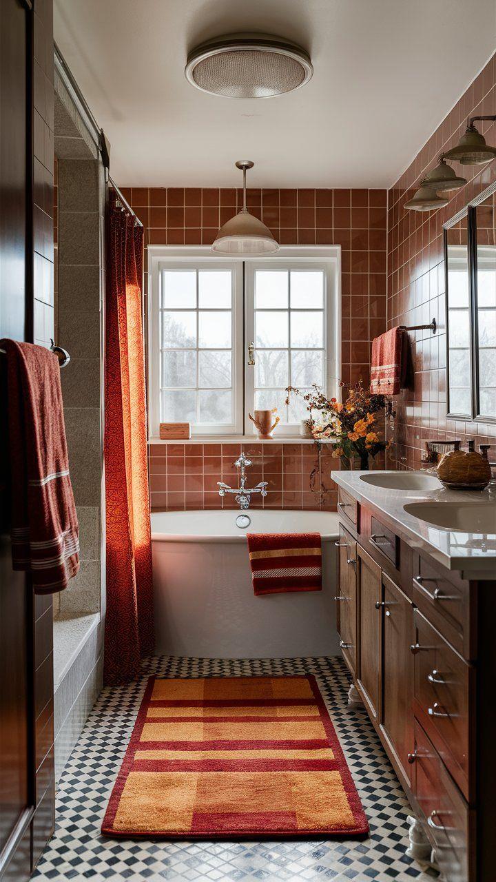 Bagno marrone e ruggine che riporta all'autunno