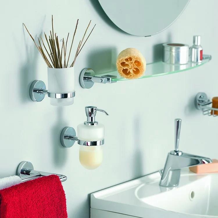 Mensola per il bagno in cristallo satinato