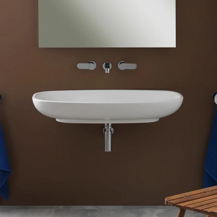 Lavabo in ceramica sospeso
