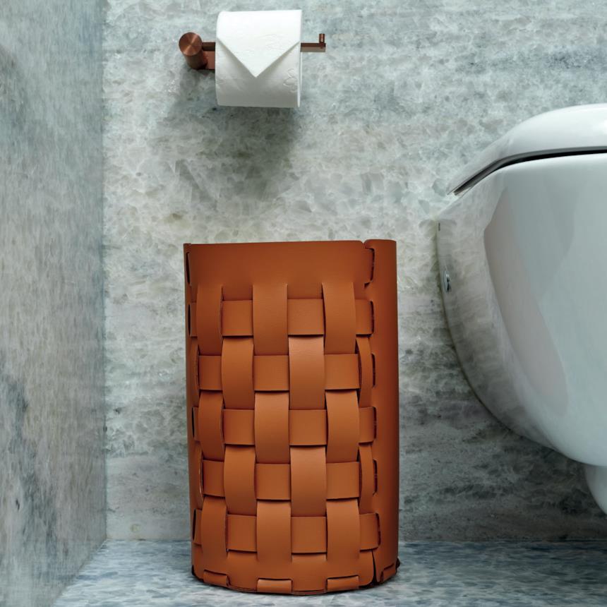 Cesto portabiancheria in pelle Colombo Design ADJ BOTTEGA