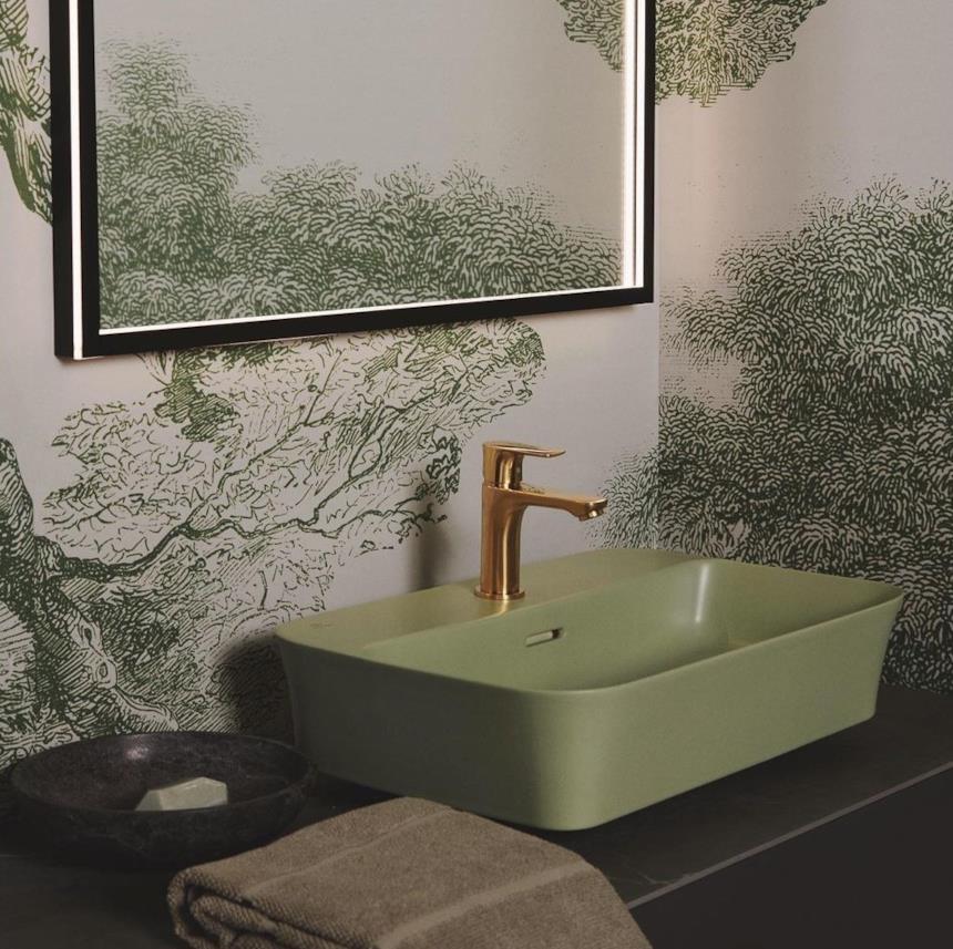 Lavabo Ideal Standard bagno colorato verde 