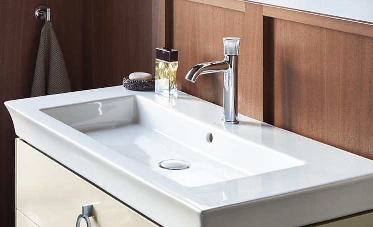 Lavabo consolle Duravit White Tulip vista laterale